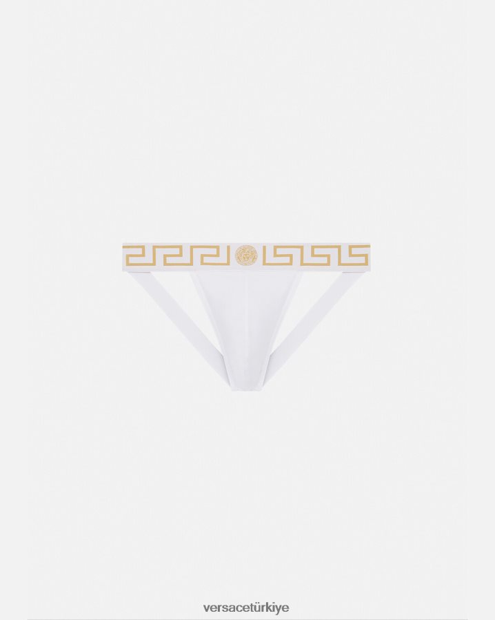 Versace yunan sınırı jockstrap erkekler Beyaz altın iç çamaşırı ve plaj kıyafeti B0HHR81776