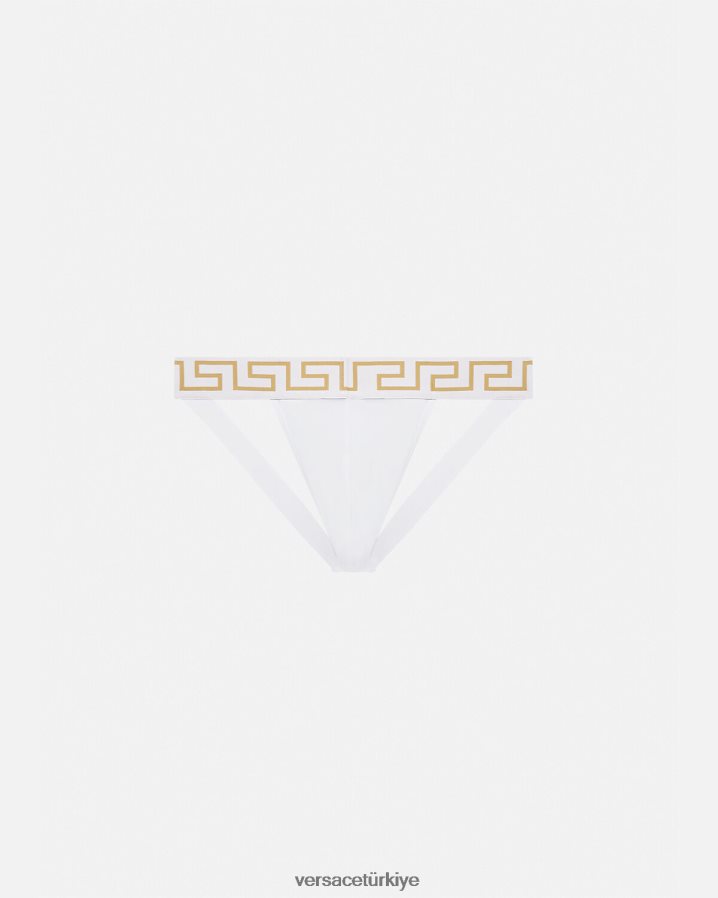 Versace yunan sınırı jockstrap erkekler Beyaz altın iç çamaşırı ve plaj kıyafeti B0HHR81776