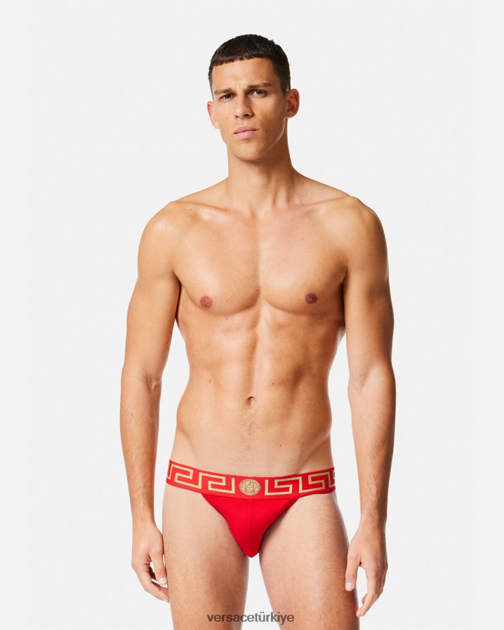 Versace yunan sınırı jockstrap erkekler kırmızı iç çamaşırı ve plaj kıyafeti B0HHR81775