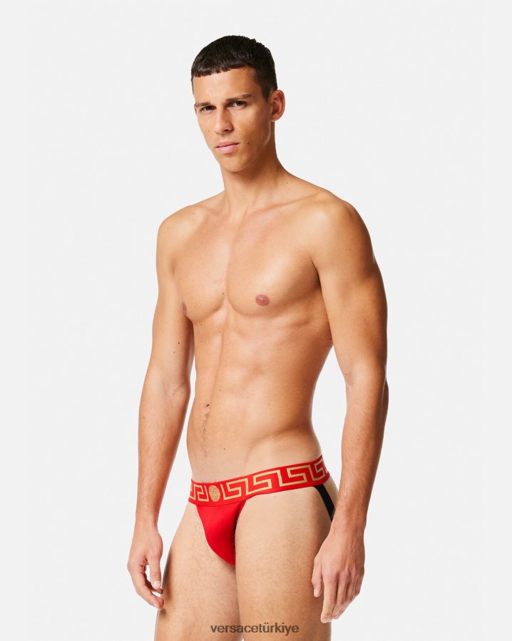 Versace yunan sınırı jockstrap erkekler kırmızı iç çamaşırı ve plaj kıyafeti B0HHR81775