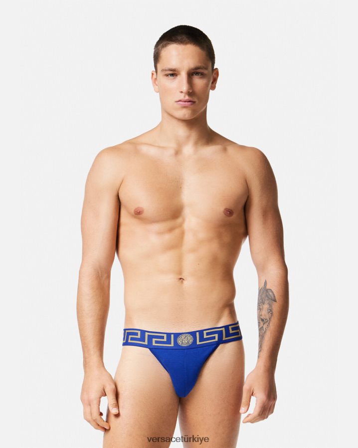 Versace yunan sınırı jockstrap erkekler mavi iç çamaşırı ve plaj kıyafeti B0HHR81777