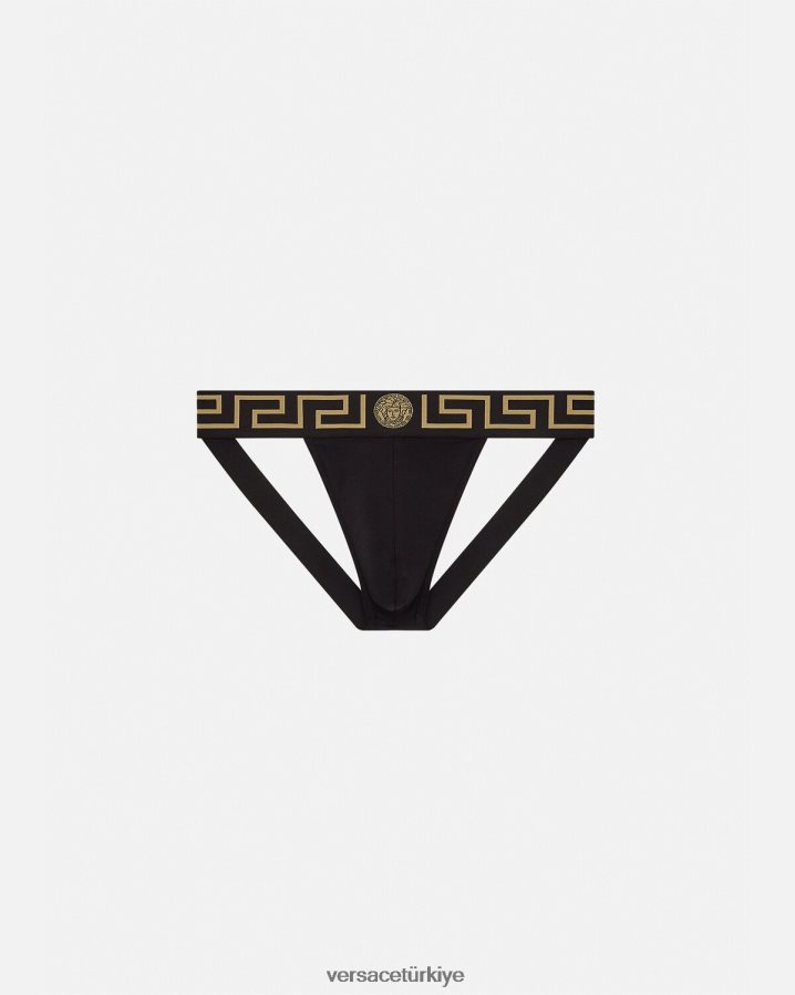 Versace yunan sınırı jockstrap erkekler siyah iç çamaşırı ve plaj kıyafeti B0HHR81774