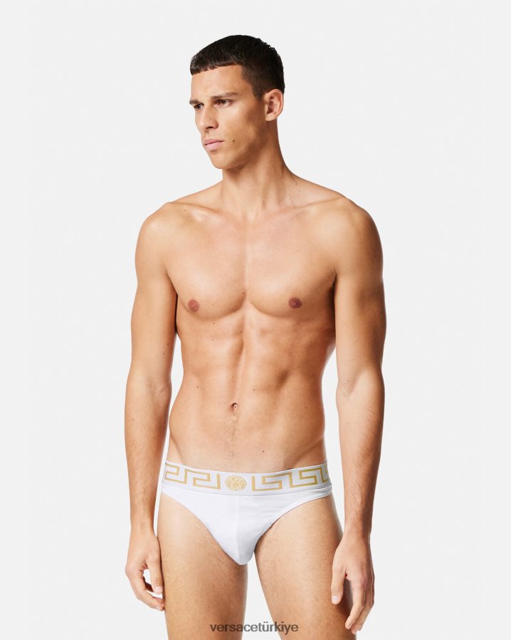 Versace yunanistan sınır tangası erkekler Beyaz altın iç çamaşırı ve plaj kıyafeti B0HHR81772