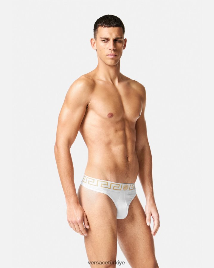 Versace yunanistan sınır tangası erkekler Beyaz altın iç çamaşırı ve plaj kıyafeti B0HHR81772