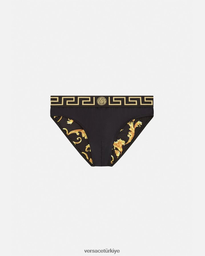 Versace greca sınırındaki yüzme külotları erkekler siyah iç çamaşırı ve plaj kıyafeti B0HHR81815
