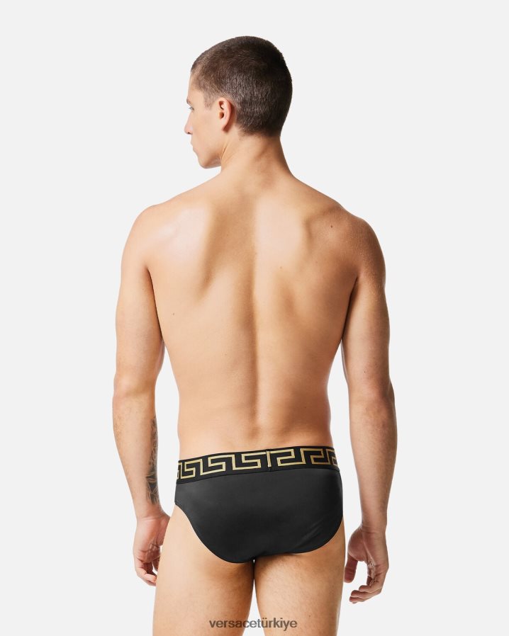 Versace greca sınırındaki yüzme külotları erkekler siyah iç çamaşırı ve plaj kıyafeti B0HHR81815