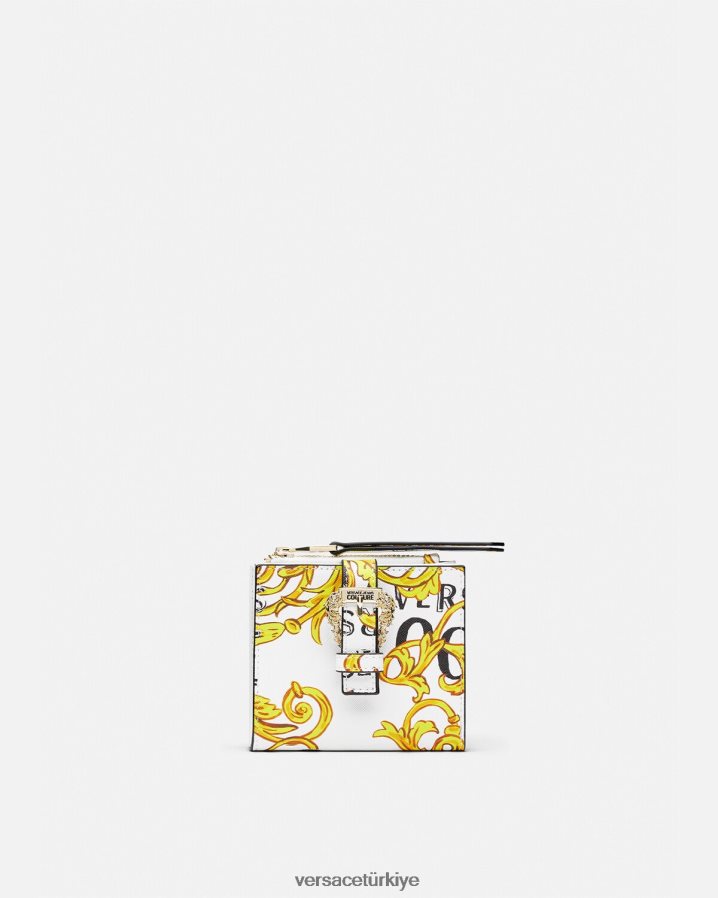 Versace logo couture1 cüzdan kadınlar altın ve beyaz Aksesuarlar B0HHR82344