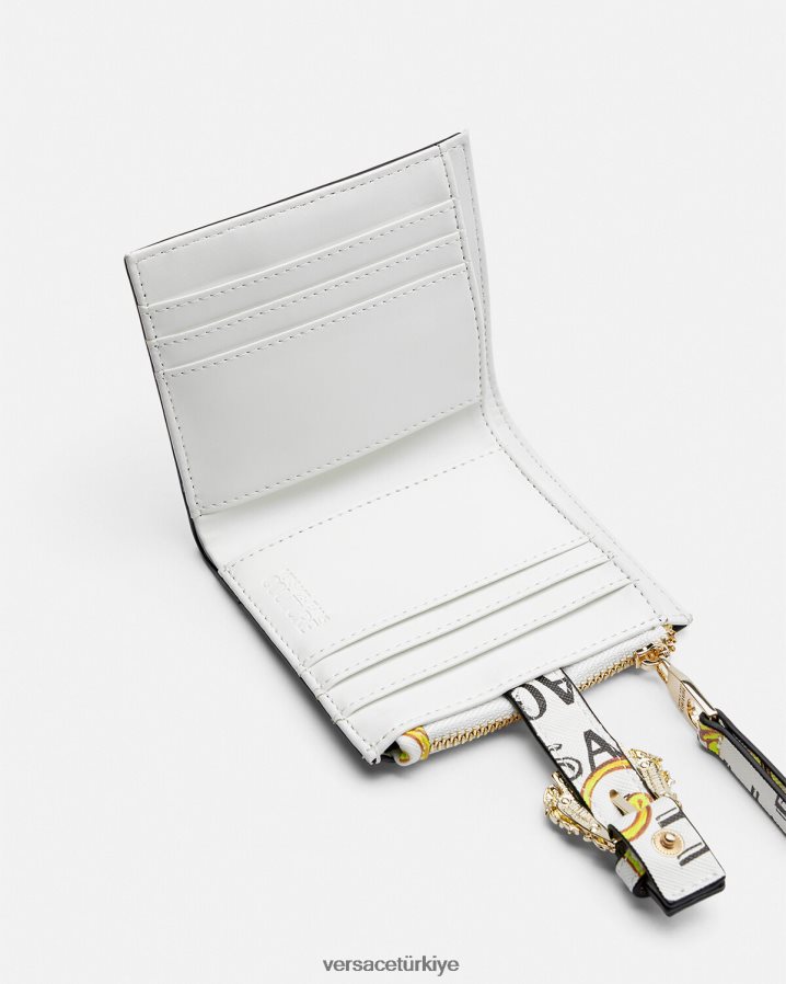 Versace logo couture1 cüzdan kadınlar altın ve beyaz Aksesuarlar B0HHR82344