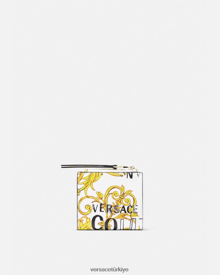 Versace logo couture1 cüzdan kadınlar altın ve beyaz Aksesuarlar B0HHR82344