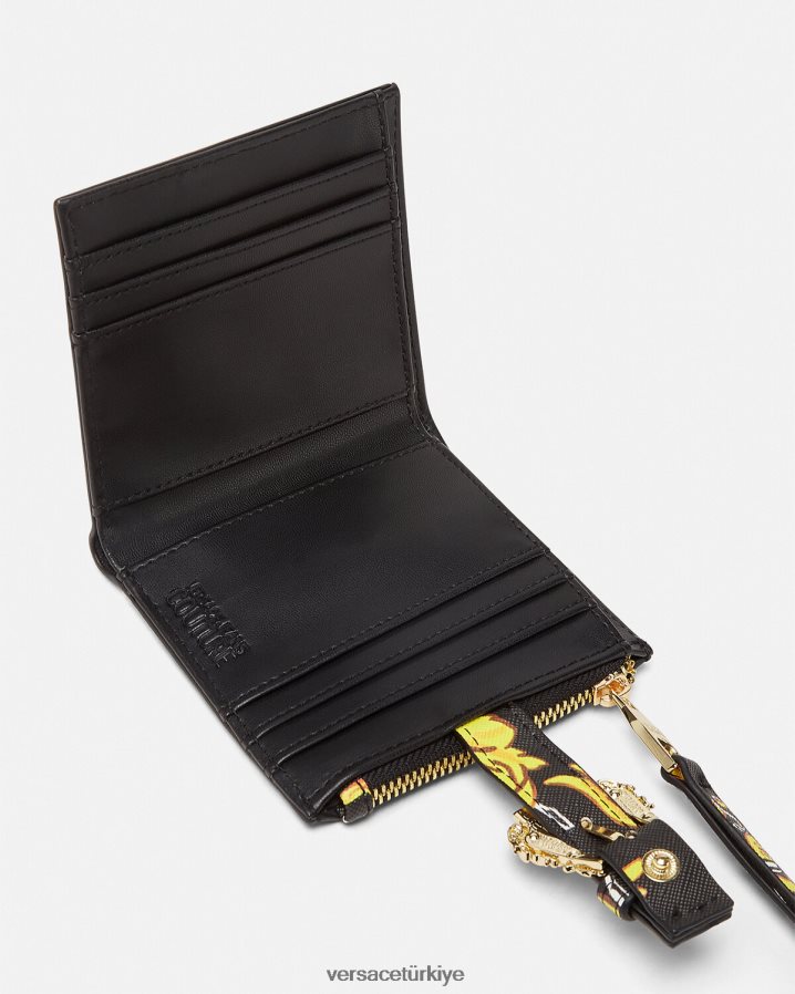 Versace logo couture1 cüzdan kadınlar siyah altın Aksesuarlar B0HHR82343