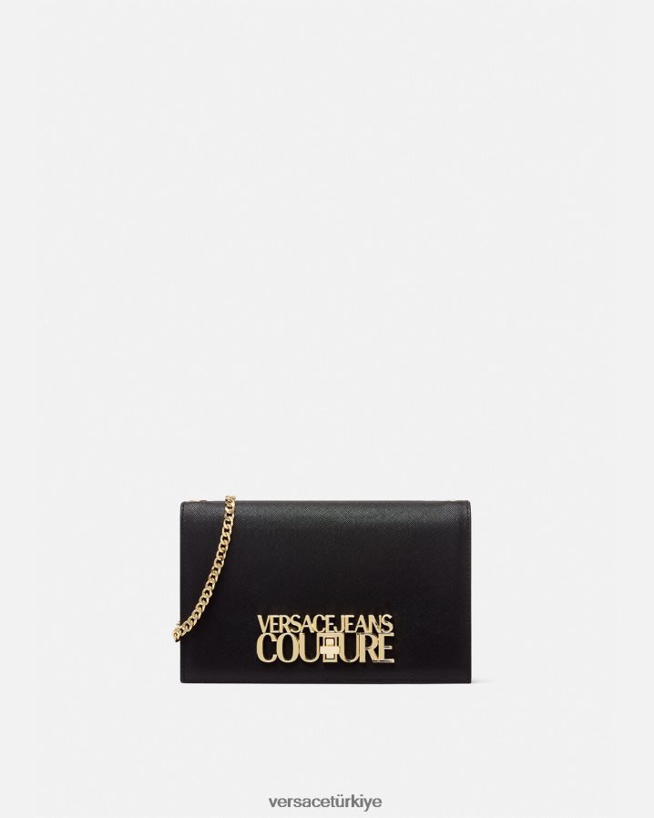 Versace logolu zincir cüzdan kadınlar siyah Aksesuarlar B0HHR82322