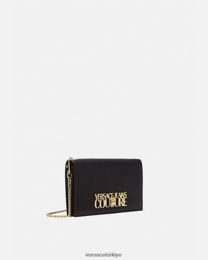 Versace logolu zincir cüzdan kadınlar siyah Aksesuarlar B0HHR82322