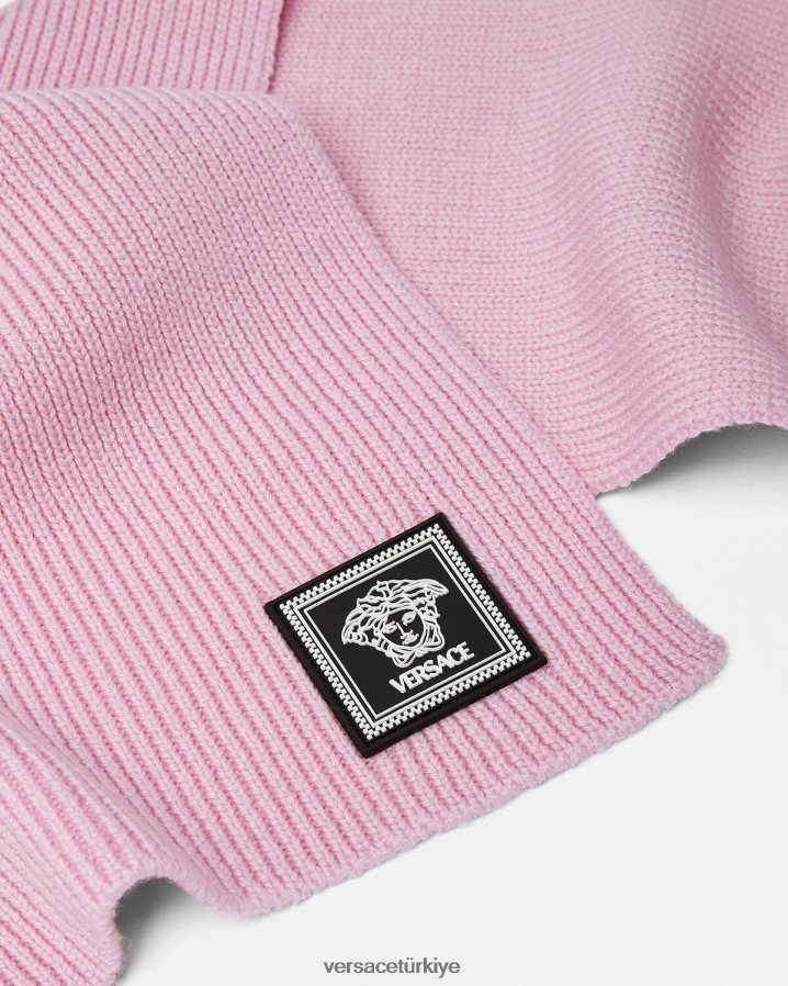 Versace medusa yünü nervürlü eşarp kadınlar açık pembe Aksesuarlar B0HHR8904