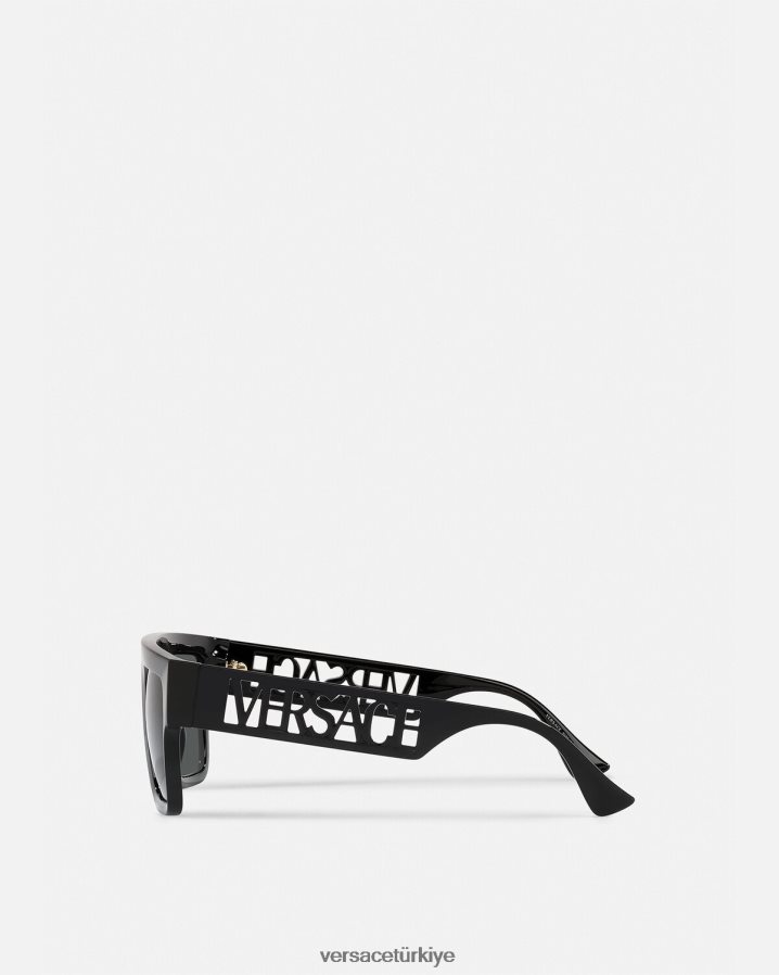 Versace 90'ların vintage logolu güneş gözlüğü kadınlar siyah Aksesuarlar B0HHR8618
