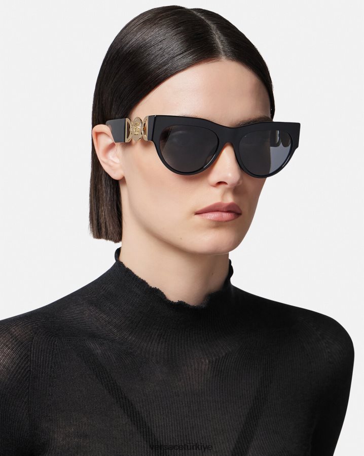Versace kanatlı medusa güneş gözlüğü kadınlar siyah Aksesuarlar B0HHR8603