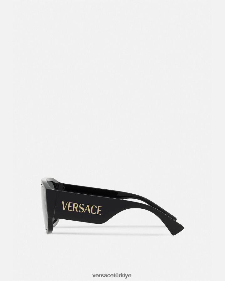 Versace logo havacı güneş gözlüğü kadınlar siyah Aksesuarlar B0HHR8621