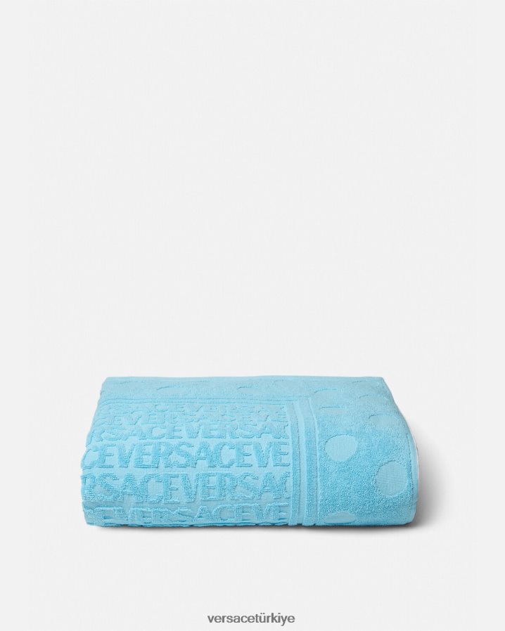 Versace allover puantiyeli banyo havlusu kadınlar açık mavi iç çamaşırı ve plaj kıyafeti B0HHR81197
