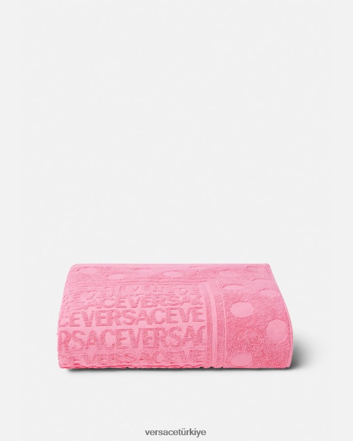Versace allover puantiyeli banyo havlusu kadınlar pembe iç çamaşırı ve plaj kıyafeti B0HHR81196