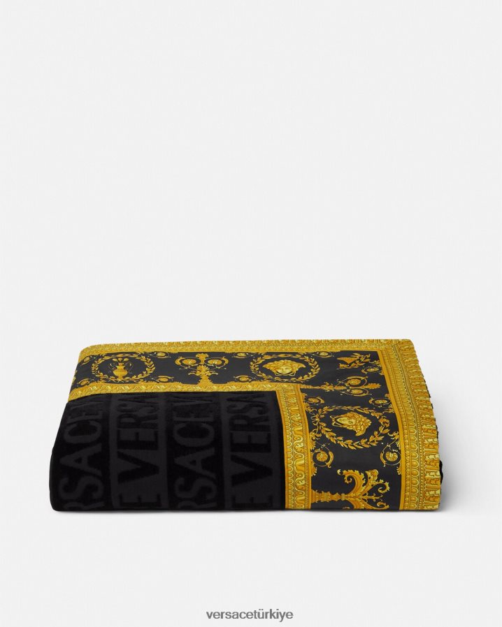 Versace barok plaj havlusu kadınlar siyah iç çamaşırı ve plaj kıyafeti B0HHR81198