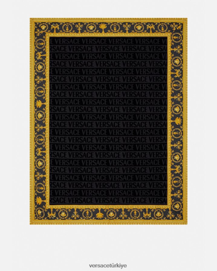 Versace barok plaj havlusu kadınlar siyah iç çamaşırı ve plaj kıyafeti B0HHR81198