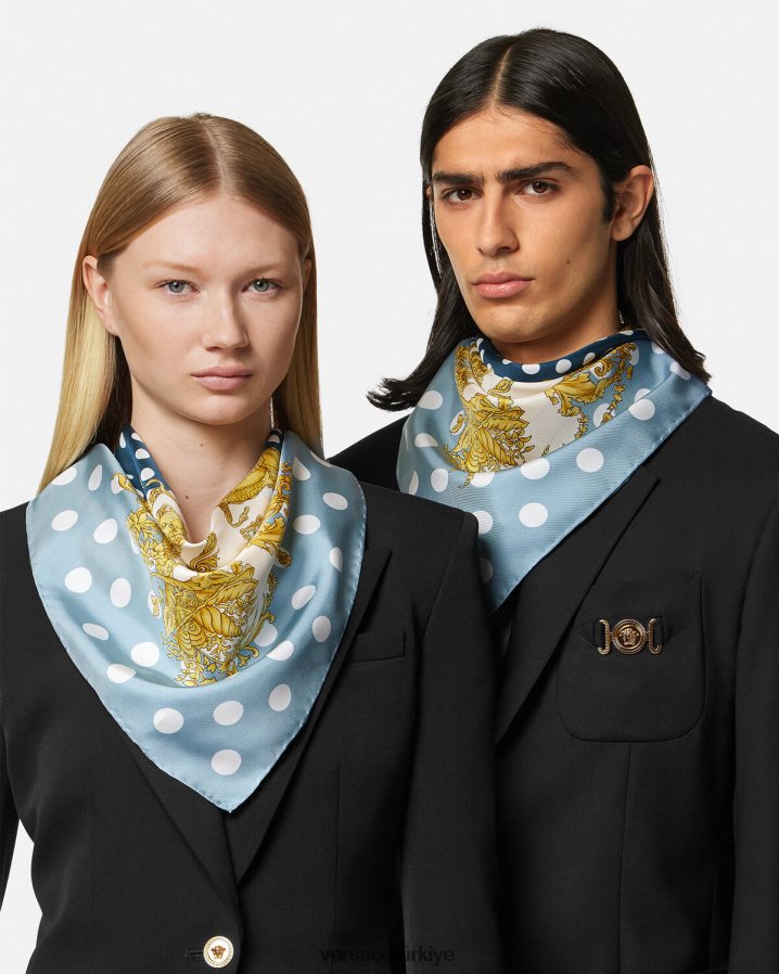 Versace deniz kabuğu barok büyük ipek fular kadınlar Yazdır Aksesuarlar B0HHR8898