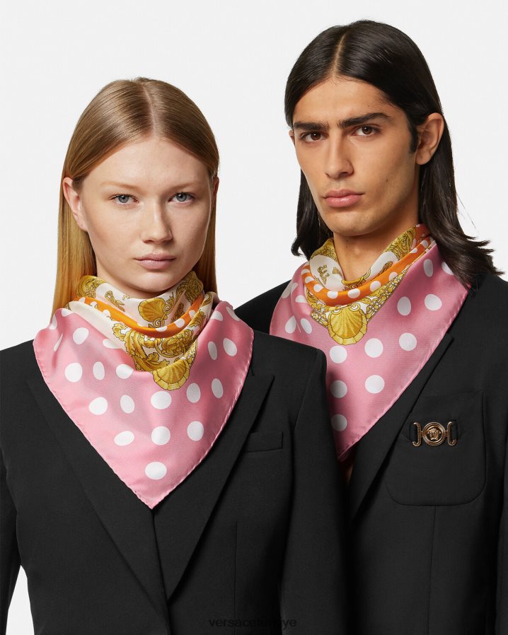 Versace deniz kabuğu barok büyük ipek fular kadınlar Yazdır Aksesuarlar B0HHR8899