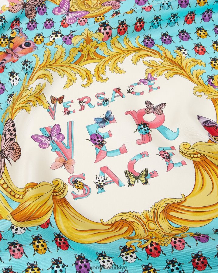 Versace kelebekler büyük ipek fular kadınlar Yazdır Aksesuarlar B0HHR8890