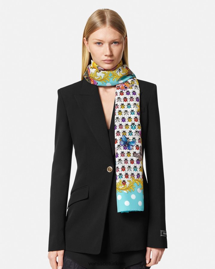 Versace kelebekler ipek eşarp kadınlar Yazdır Aksesuarlar B0HHR8894