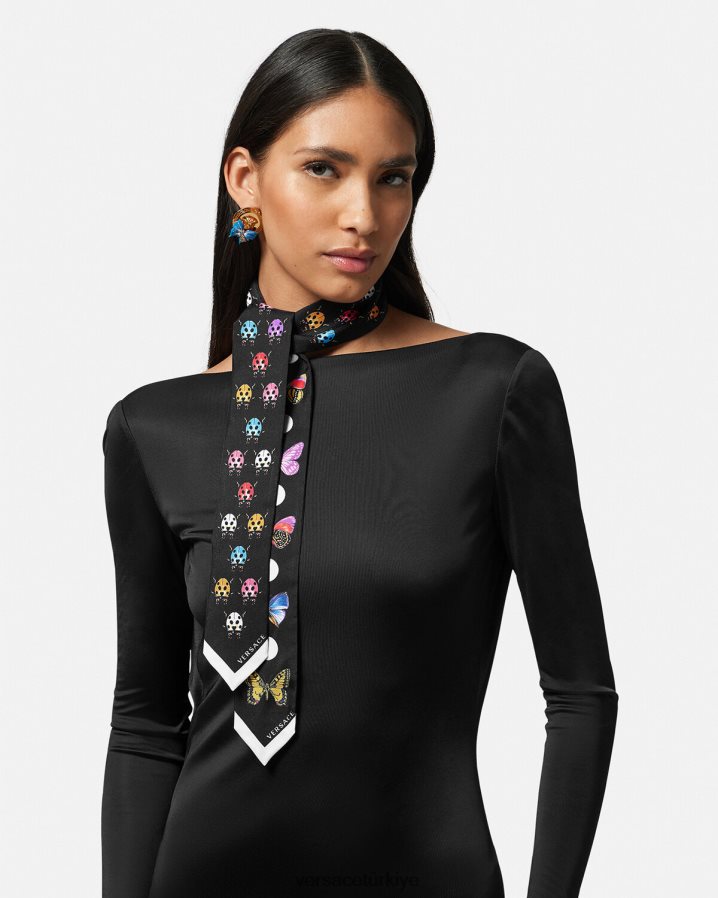 Versace kelebekler ipek eşarp kravat kadınlar Yazdır Aksesuarlar B0HHR8863