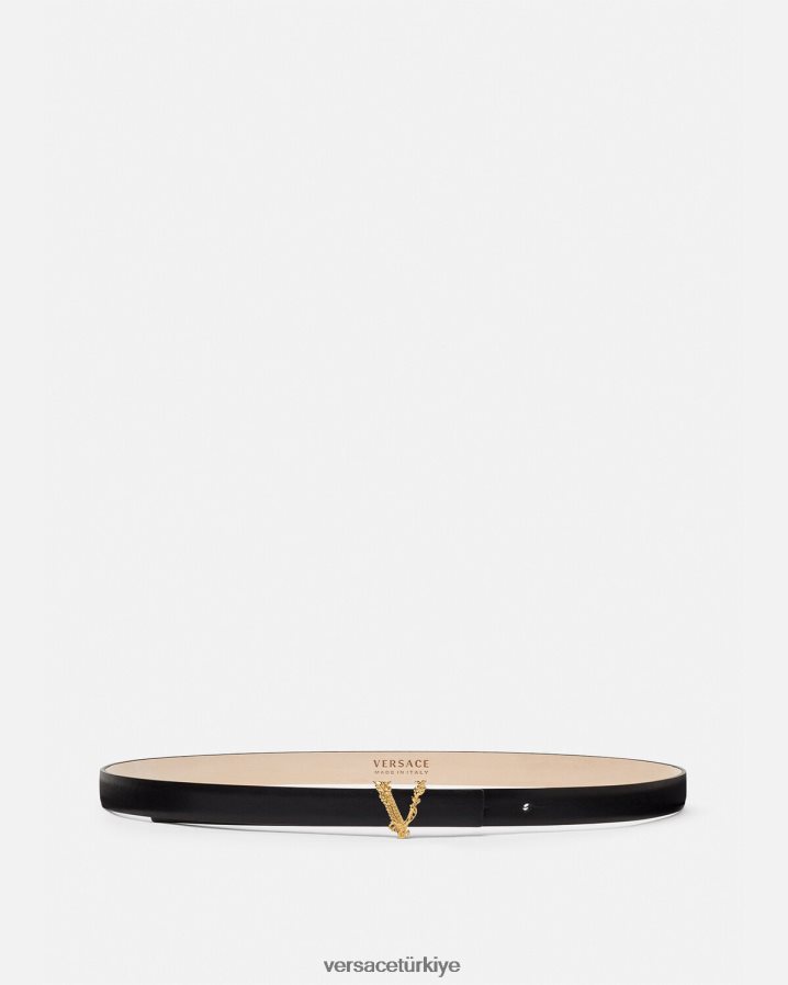 Versace Virtus ince deri kemer kadınlar siyah Aksesuarlar B0HHR8540