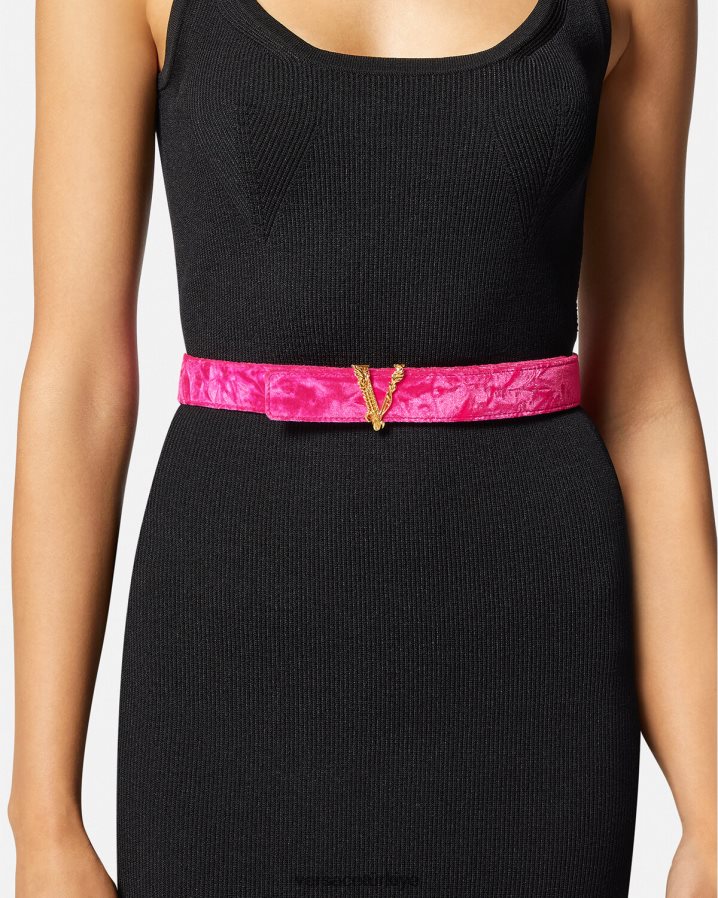 Versace Virtus kadife kemer kadınlar pembe Aksesuarlar B0HHR8552