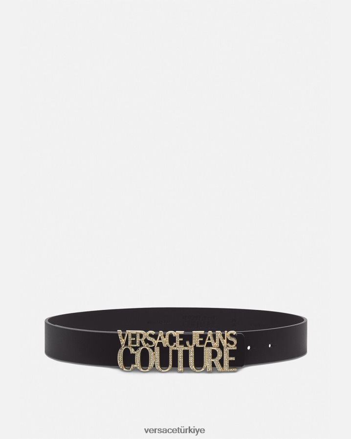 Versace logolu deri kemer kadınlar siyah Aksesuarlar B0HHR82338