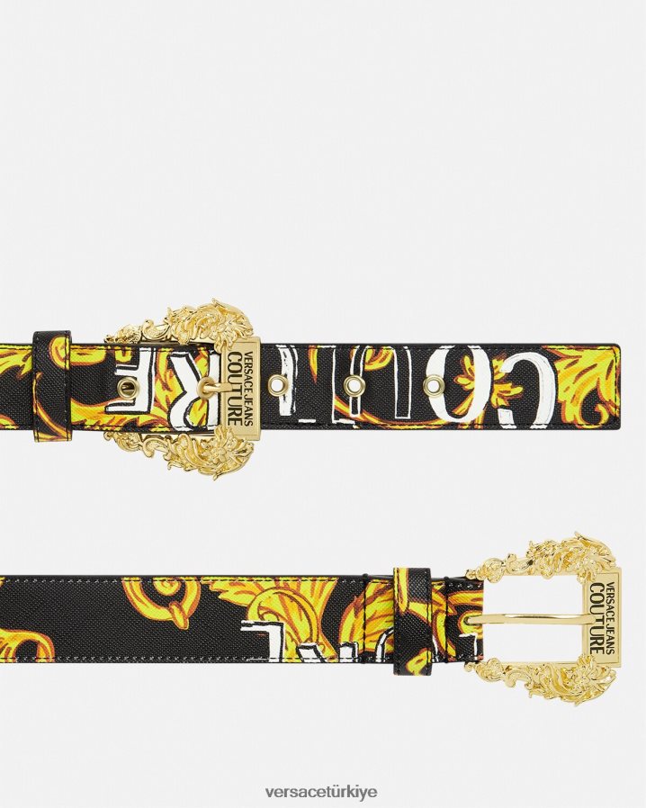 Versace logolu kemer kadınlar siyah altın Aksesuarlar B0HHR82350