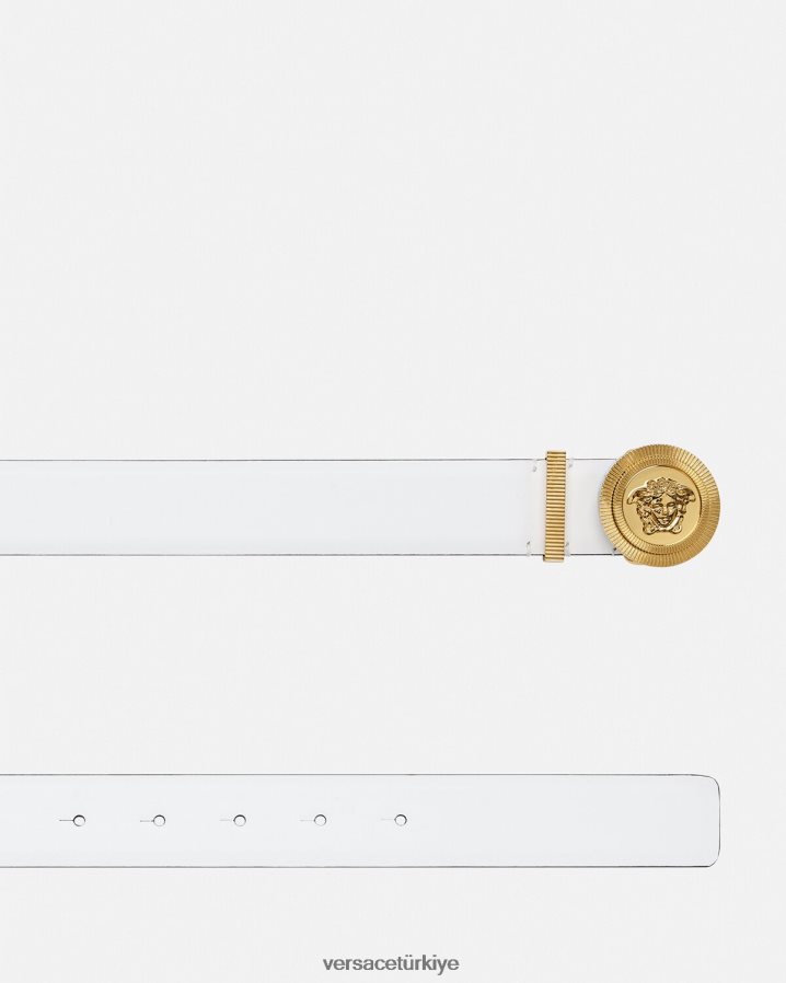 Versace medusa biggie deri kemer kadınlar beyaz Aksesuarlar B0HHR8532