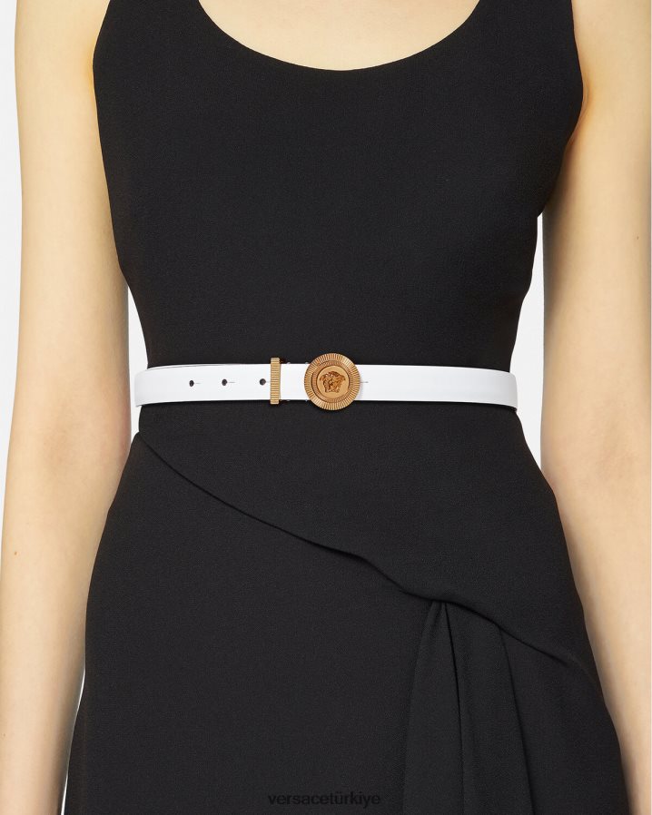 Versace medusa biggie ince deri kemer kadınlar beyaz Aksesuarlar B0HHR8547