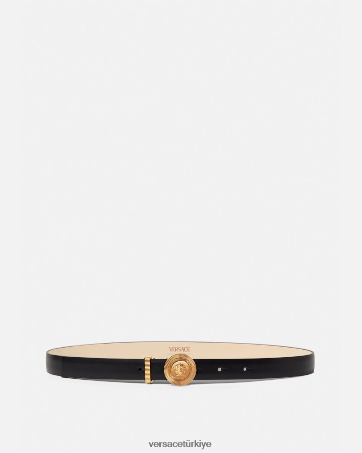 Versace medusa biggie ince deri kemer kadınlar siyah Aksesuarlar B0HHR8533