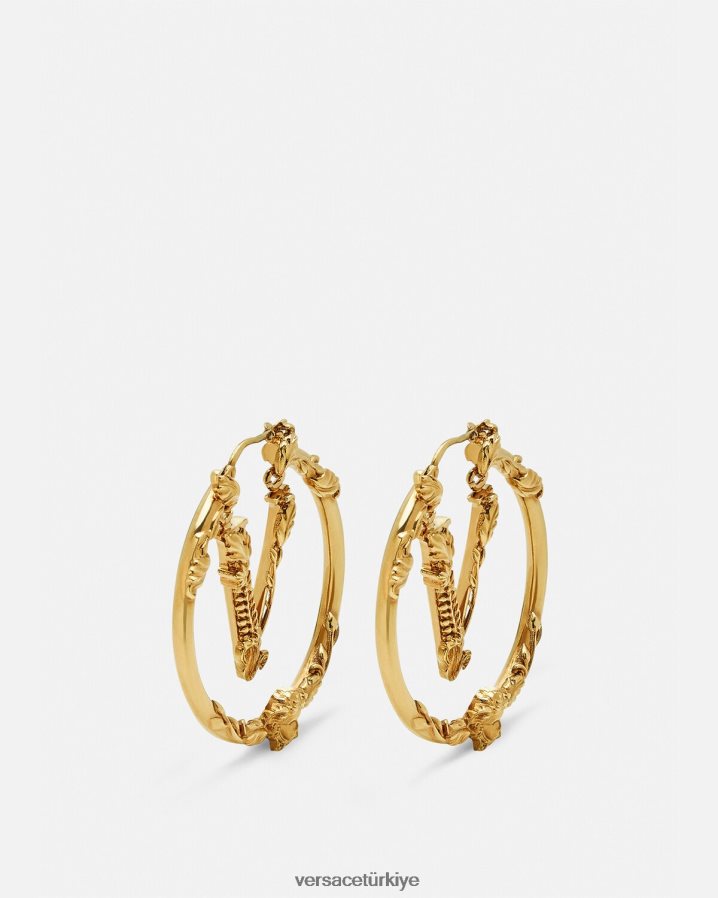 Versace Virtus halka küpeleri kadınlar altın Aksesuarlar B0HHR8814