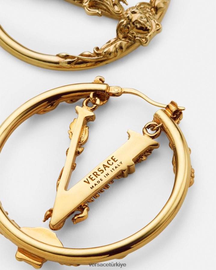 Versace Virtus halka küpeleri kadınlar altın Aksesuarlar B0HHR8814