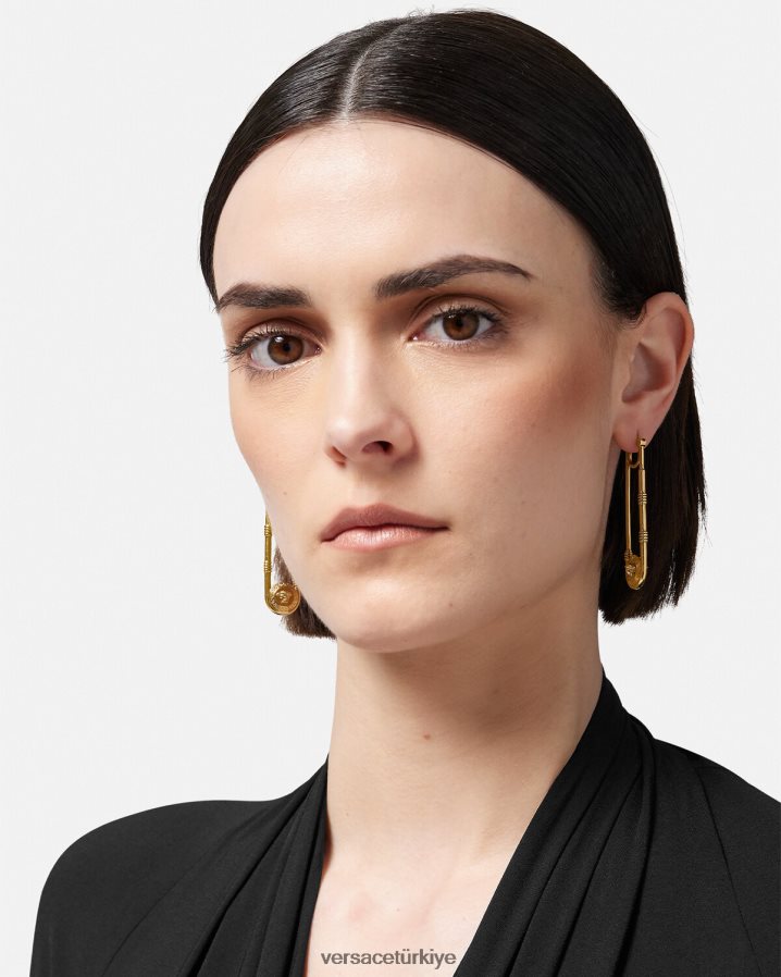 Versace emniyet pimi küpe kadınlar altın Aksesuarlar B0HHR8798