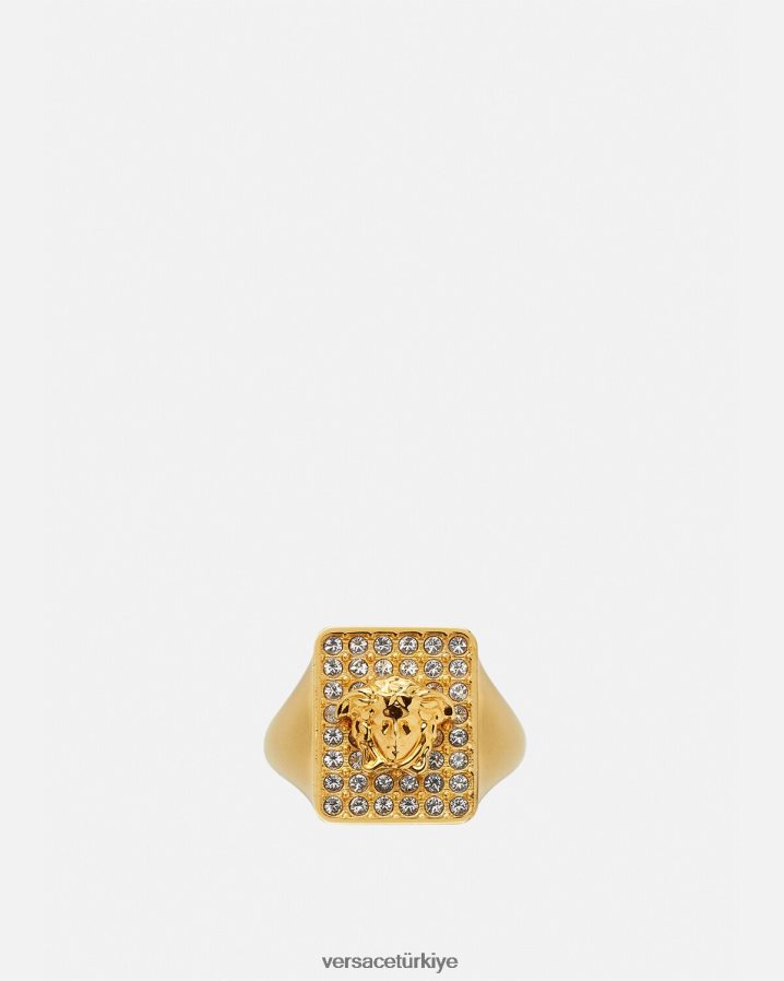Versace fayans kristal yüzük kadınlar altın Aksesuarlar B0HHR8810
