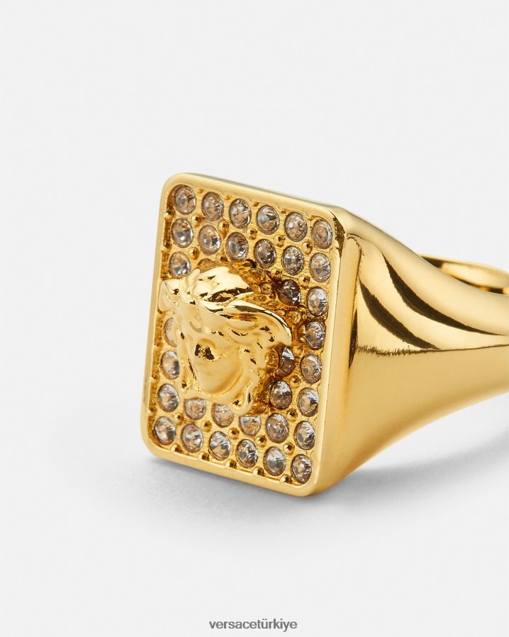 Versace fayans kristal yüzük kadınlar altın Aksesuarlar B0HHR8810