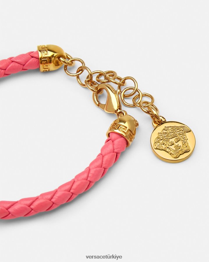 Versace galaksi deri bilezik kadınlar pembe Aksesuarlar B0HHR8842