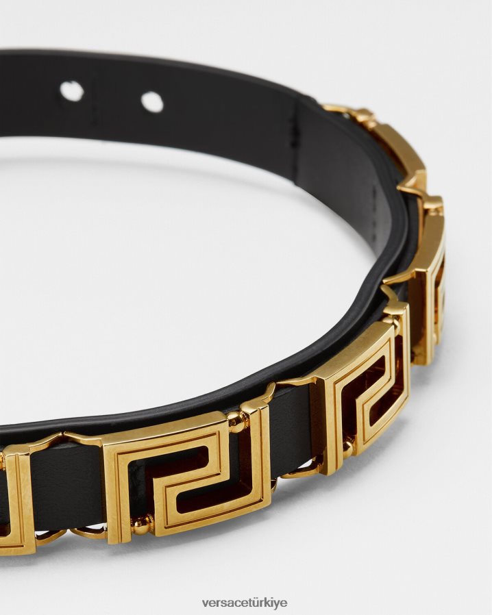Versace greca deri gerdanlık kadınlar siyah Aksesuarlar B0HHR8746