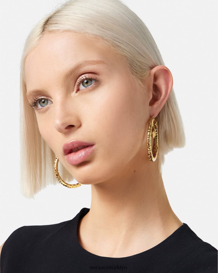 Versace greca halka küpeler kadınlar altın Aksesuarlar B0HHR8749