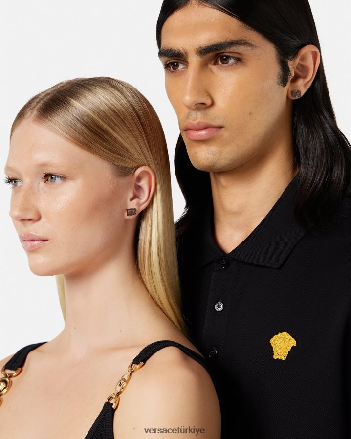 Versace çivili greca küpeler kadınlar gümüş Aksesuarlar B0HHR8765