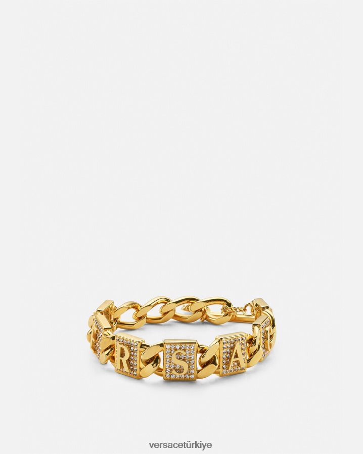 Versace kristal fayans bilezik kadınlar altın Aksesuarlar B0HHR8811