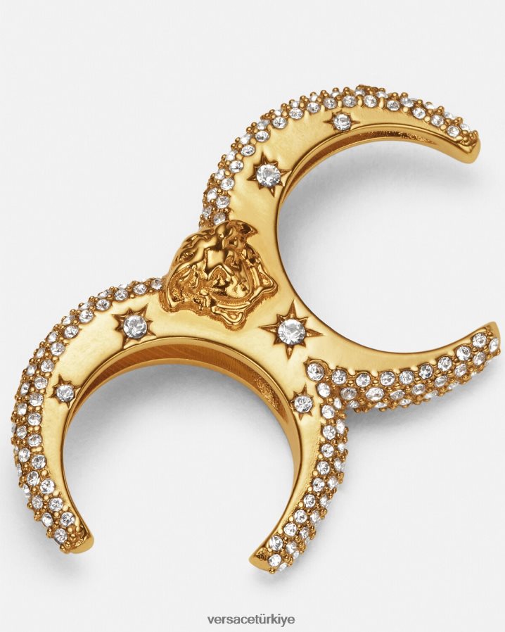 Versace kristal galaxy manşet yüzükleri kadınlar altın Aksesuarlar B0HHR8734