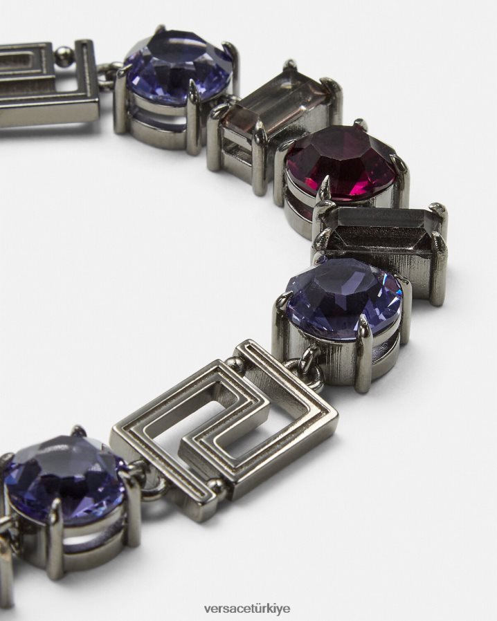 Versace kristal greca bilezik kadınlar gri Aksesuarlar B0HHR8838