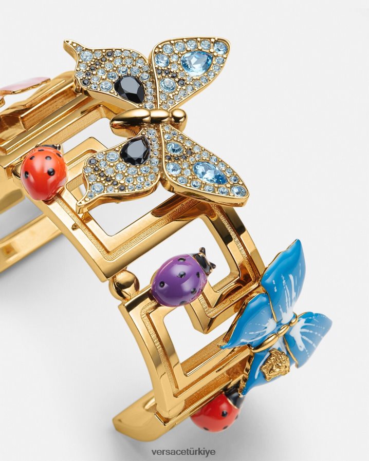 Versace kristal kelebekler manşet bilezik kadınlar altın Aksesuarlar B0HHR8718