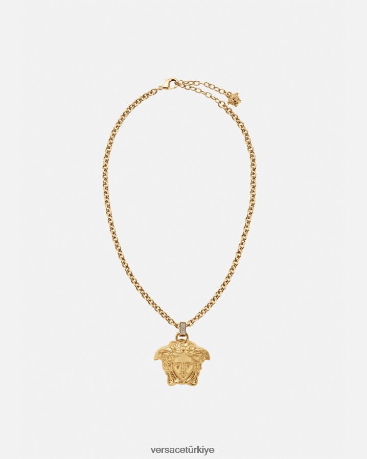 Versace kristal la medusa kolye kadınlar altın Aksesuarlar B0HHR8773